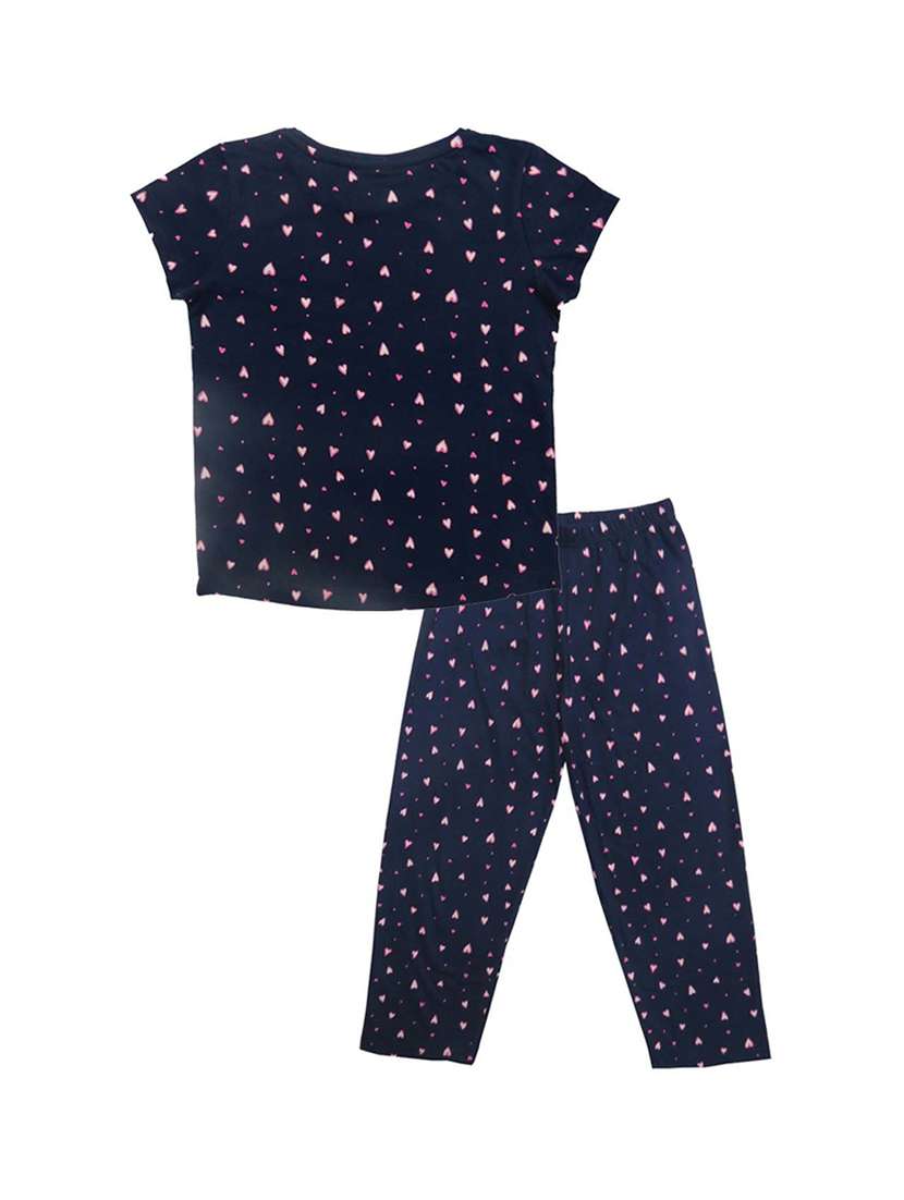 girls printed cotton pyjama nightwear set - 21170115 -  Standard Image - 1