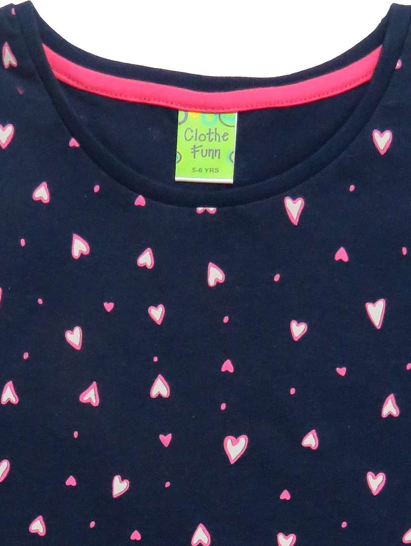 girls printed cotton pyjama nightwear set - 21170115 -  Standard Image - 4