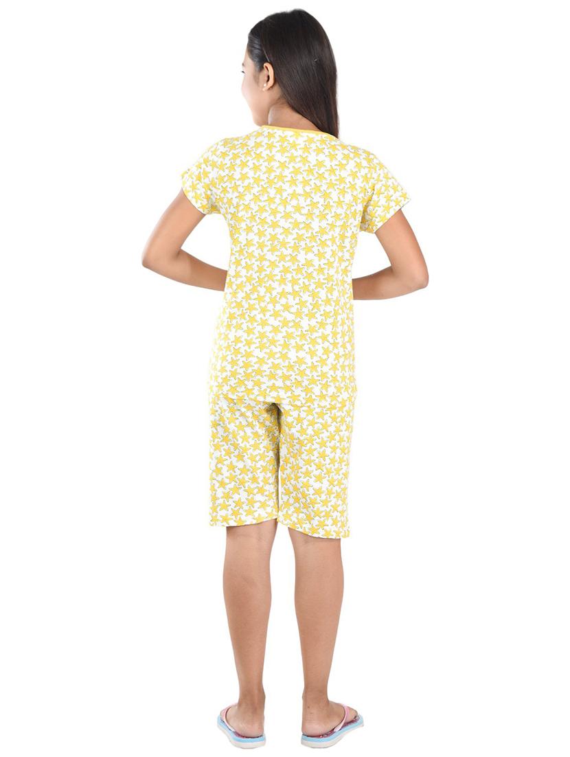 girls printed cotton capri nightwear set - 21170124 -  Standard Image - 1