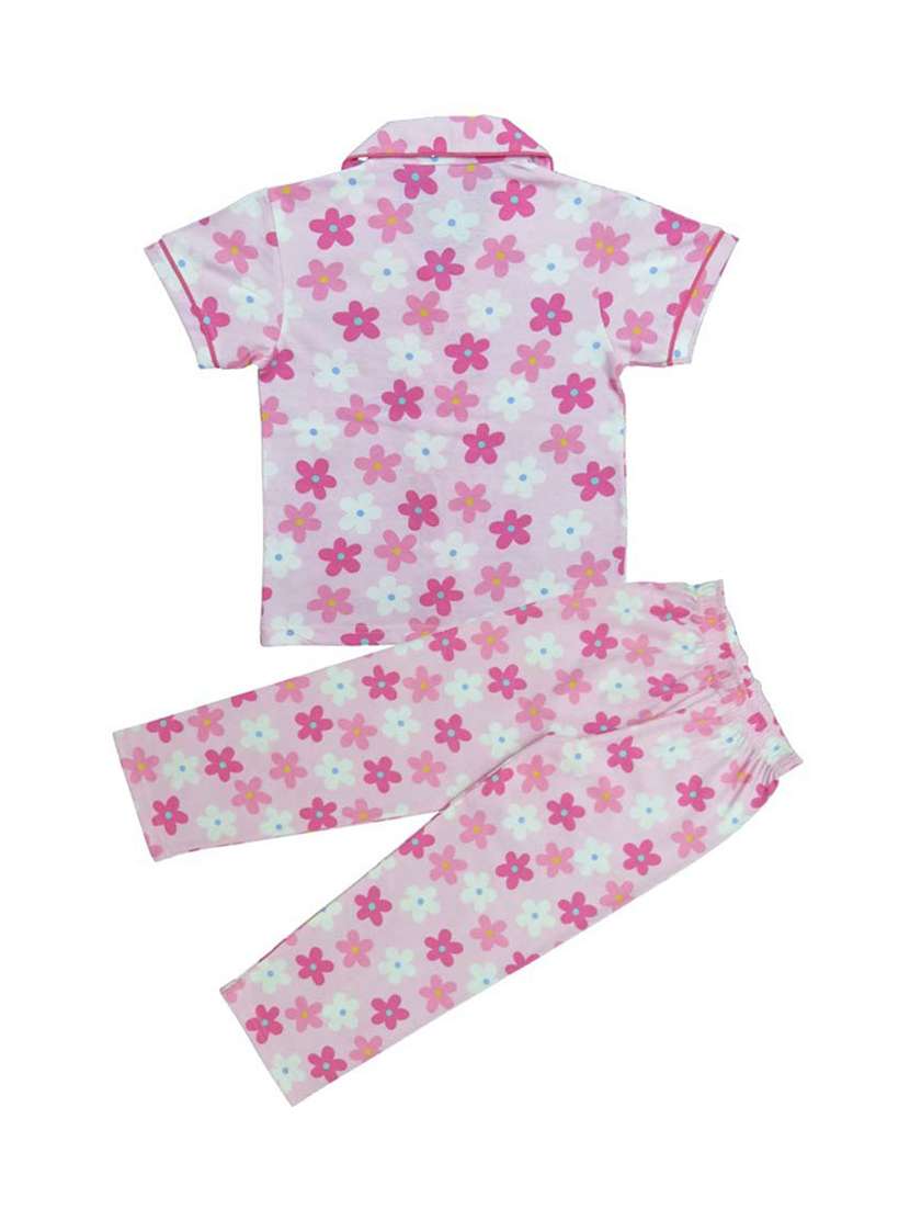 girls printed cotton pyjama nightwear set - 21170133 -  Standard Image - 1