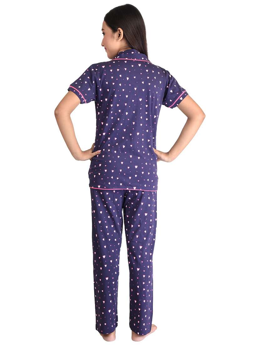 girls printed cotton pyjama nightwear set - 21170141 -  Standard Image - 1