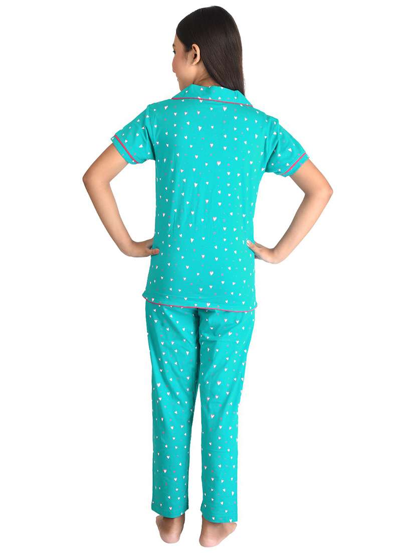 girls printed cotton pyjama nightwear set - 21170143 -  Standard Image - 1