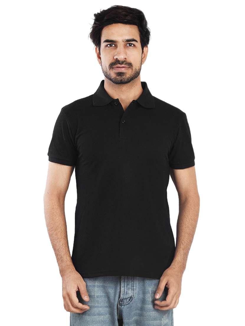 men polo neck plain t-shirt