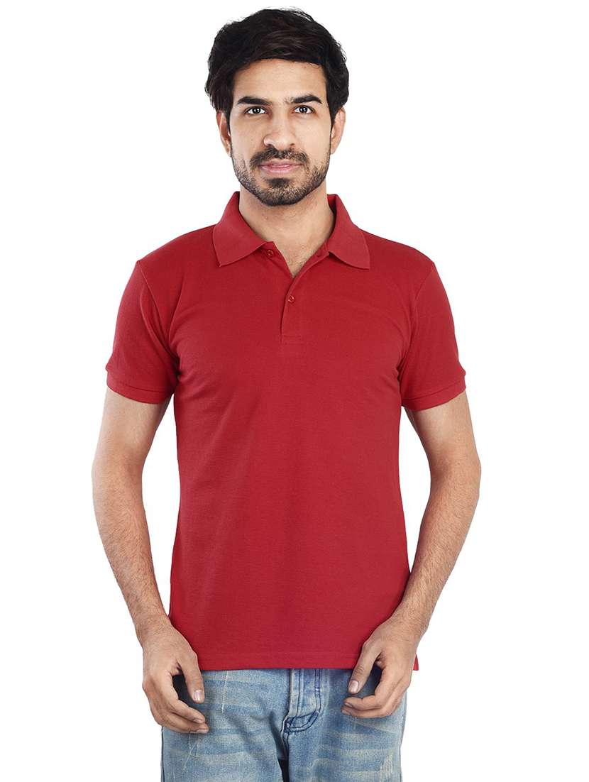 men polo neck plain t-shirt