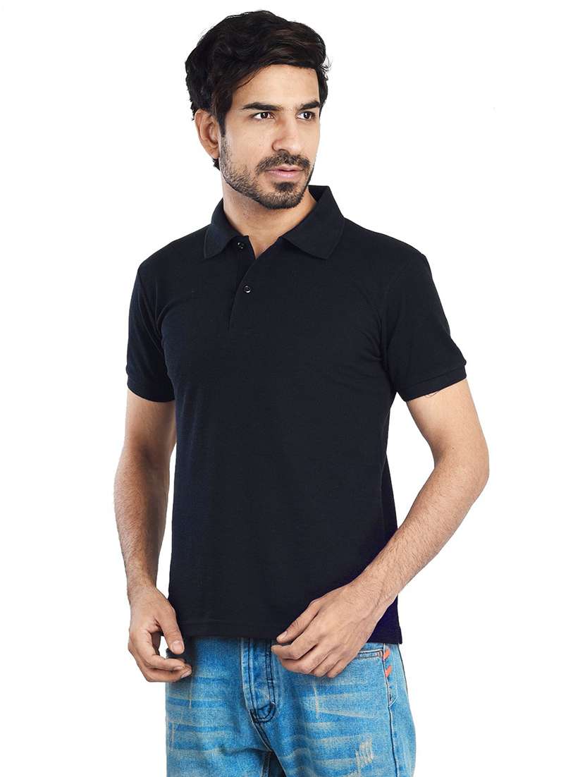 men polo neck plain t-shirt - 21170225 -  Standard Image - 1