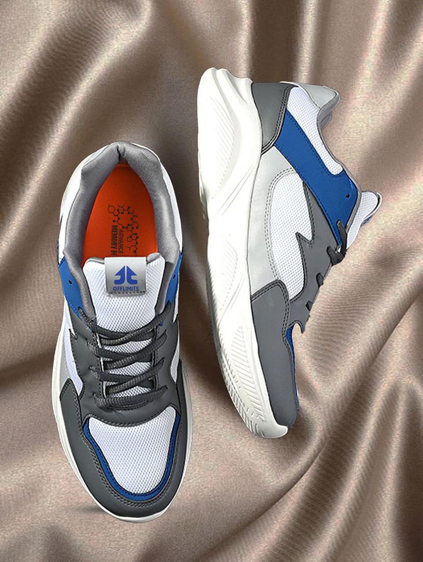 multi colored synthetic & mesh laceup sports shoes - 21170424 - Zoom Image - 0