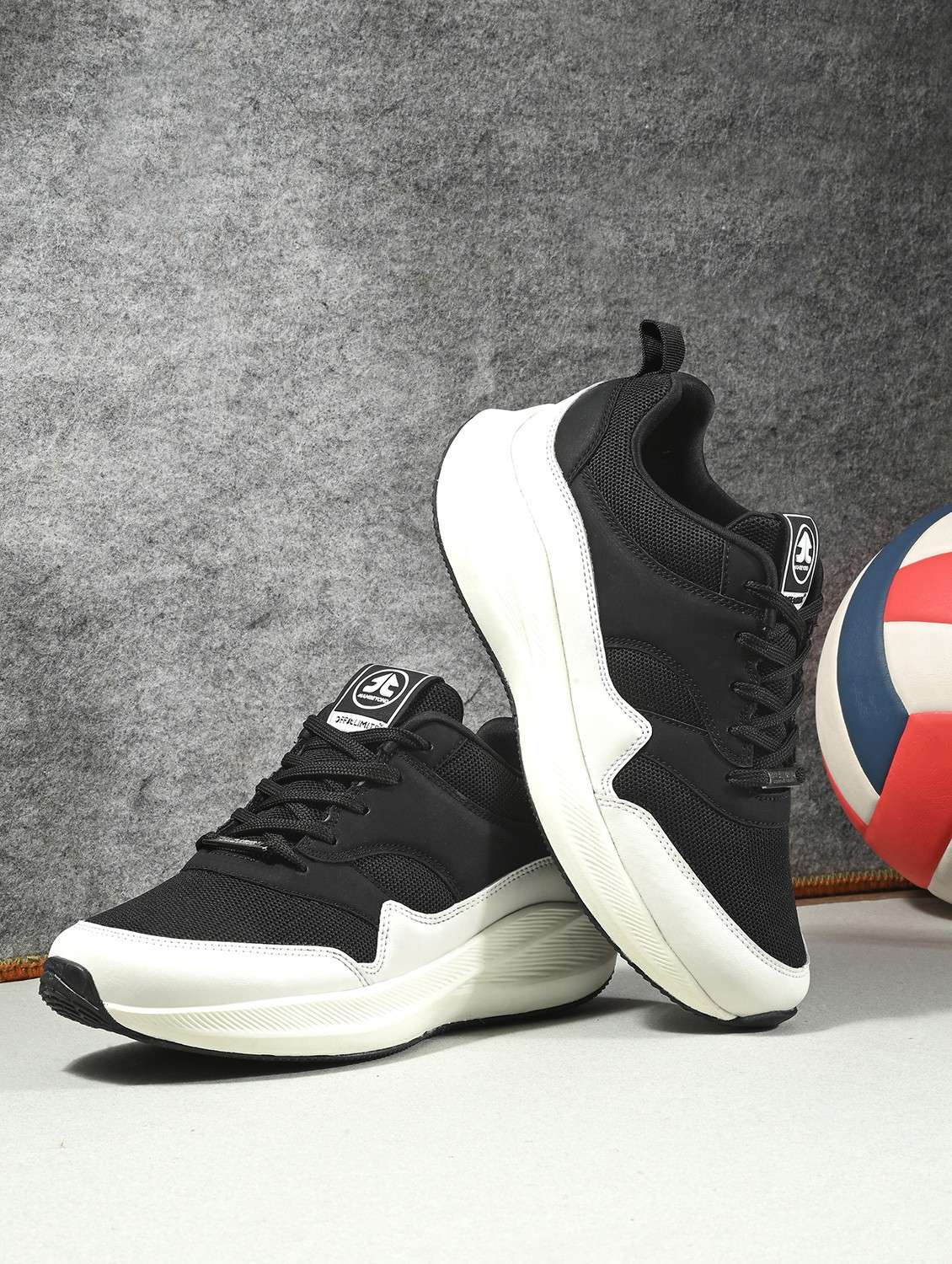 men solid black lace-up sports shoe - 21170439 -  Zoom Image - 0