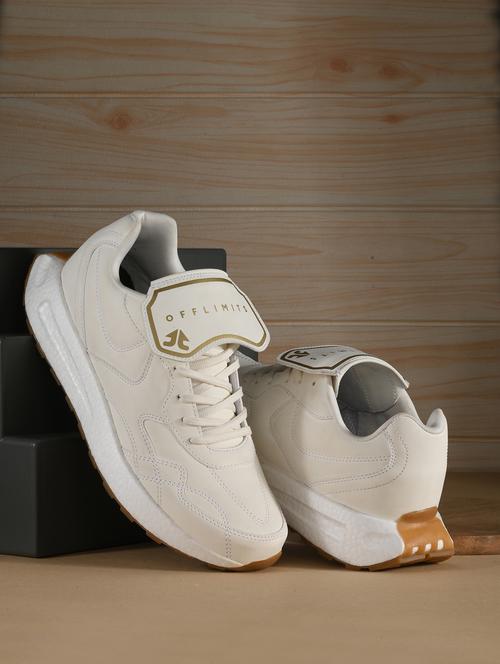 white pu lace up sneakers - 21170484 -  Standard Image - 0