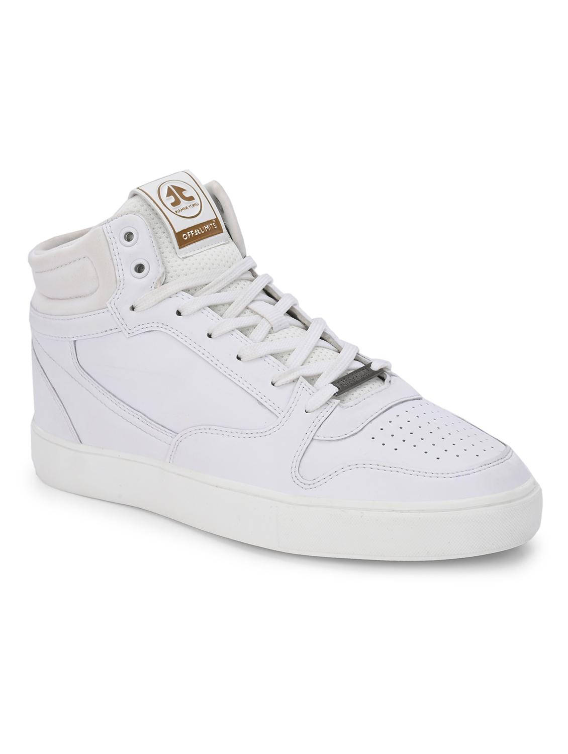off white synthetic lace up sneakers - 21170486 - Standard Image - 1