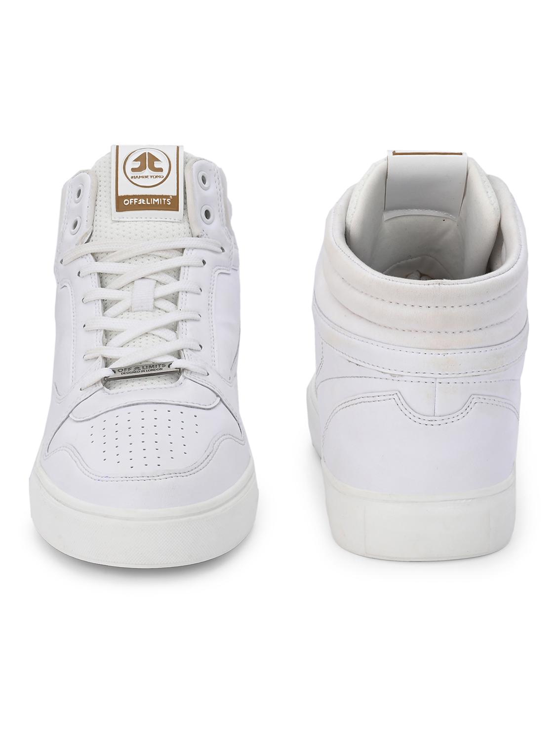 off white synthetic lace up sneakers - 21170486 - Standard Image - 4