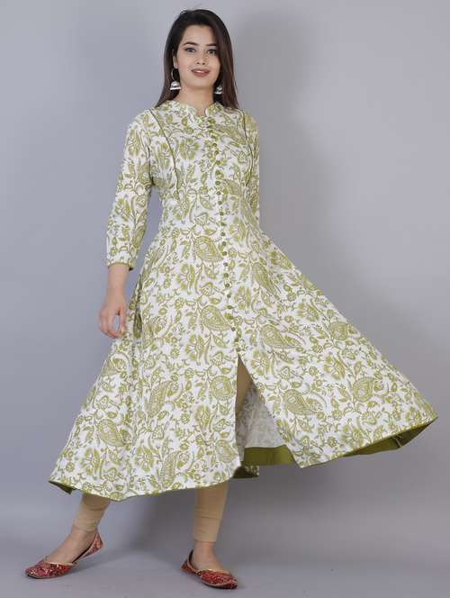 women floral printed front slit kurta - 21170719 - Standard Image - 0