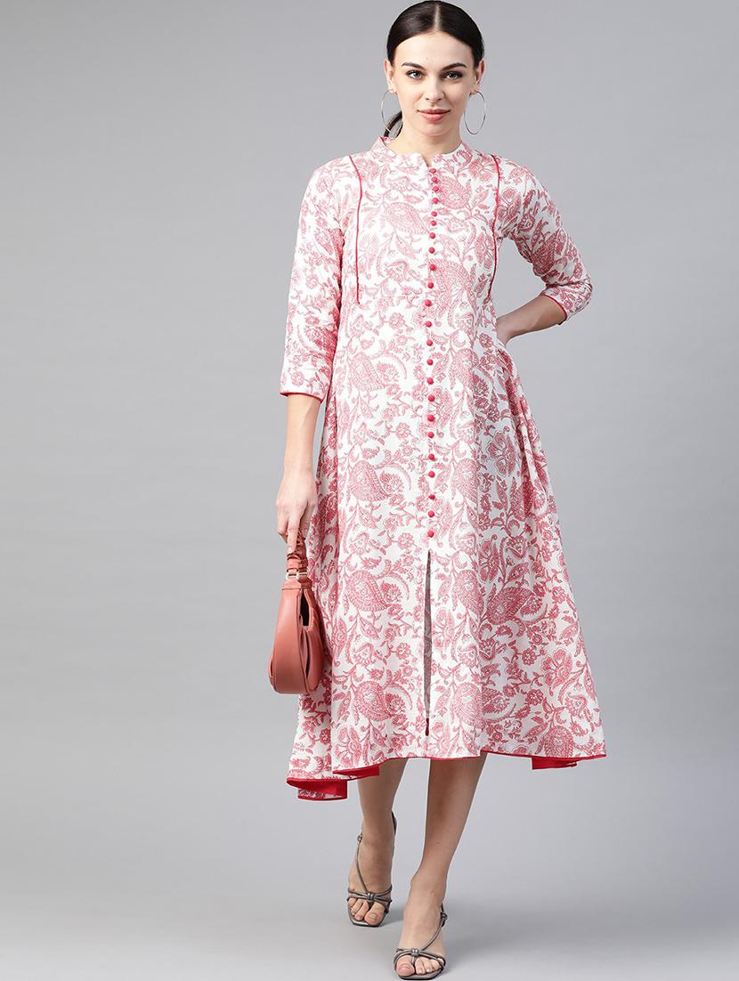pink viscose aline kurta - 21170721 - Zoom Image - 0