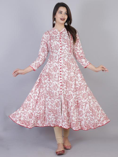 women floral printed front slit kurta - 21170723 -  Standard Image - 0