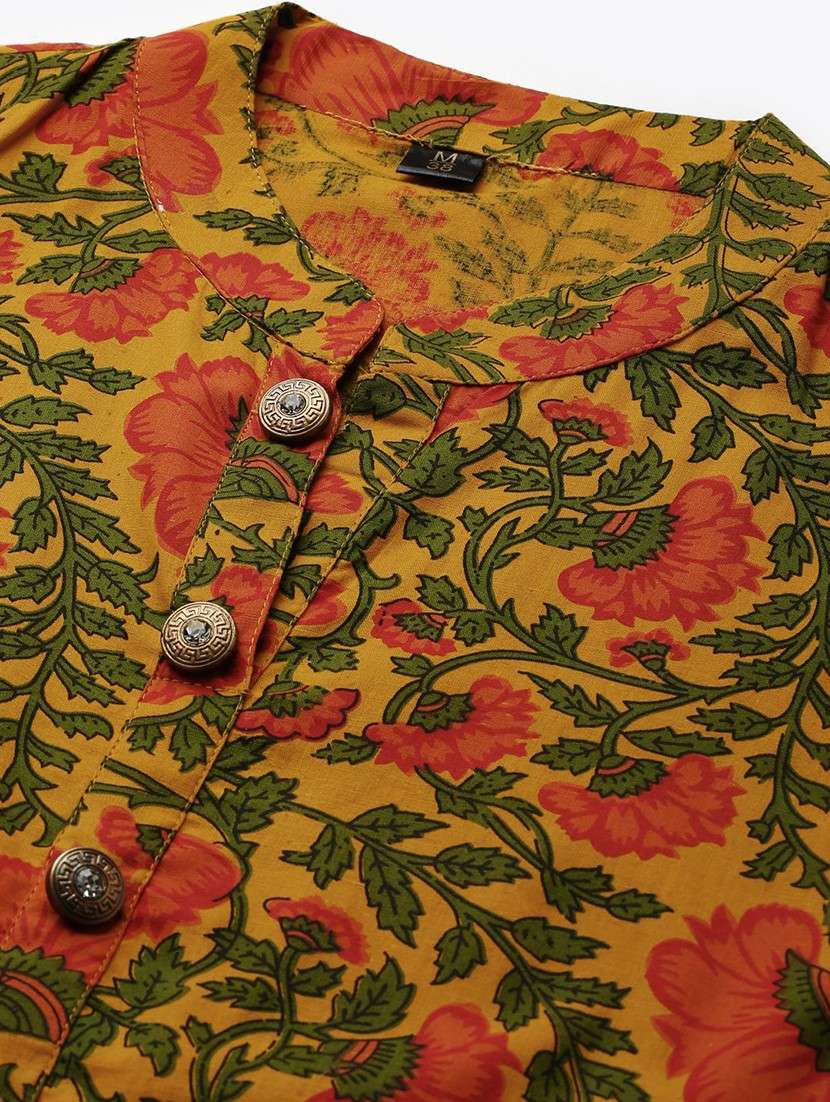 mustard viscose anarkali kurta - 21170736 -  Standard Image - 4