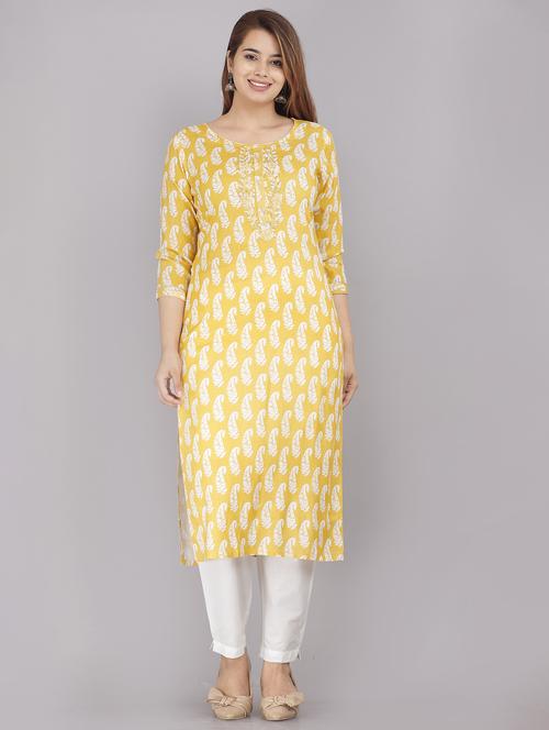women printed straight kurta - 21170876 -  Standard Image - 0