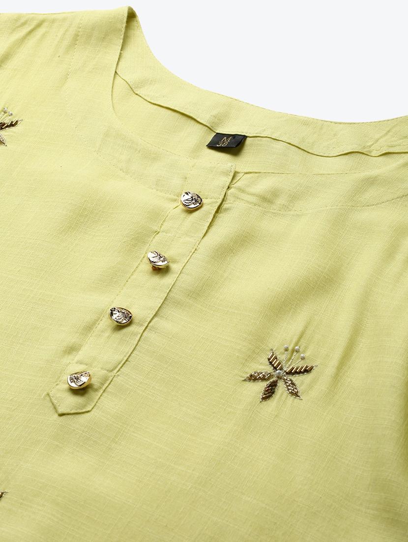 yellow viscose straight kurta - 21171054 - Standard Image - 4