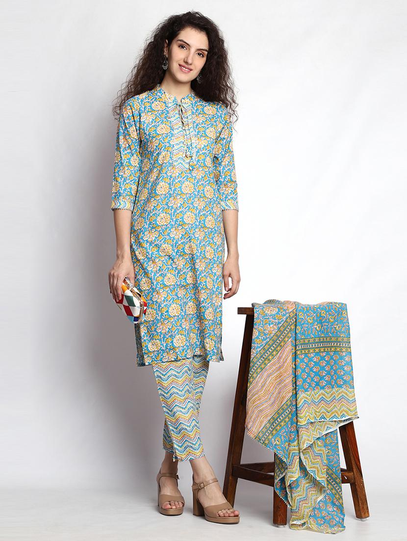 blue printed suit set - 21171377 - Standard Image - 1