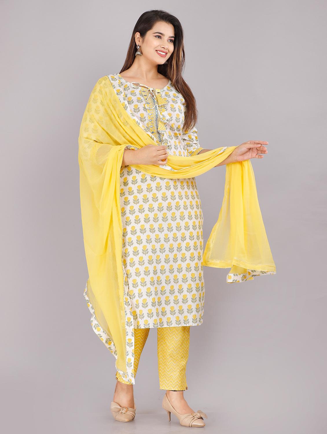 women printed kurta pant suit set - 21171601 -  Standard Image - 1