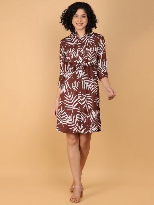 women printed collared shirt dress - 21172055 - Standard Image - 0