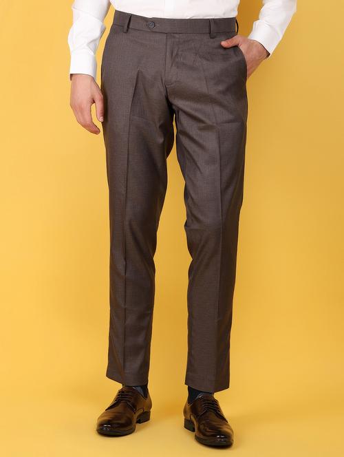 men mid rise cotton flat front formal trouser - 21172058 -  Standard Image - 0