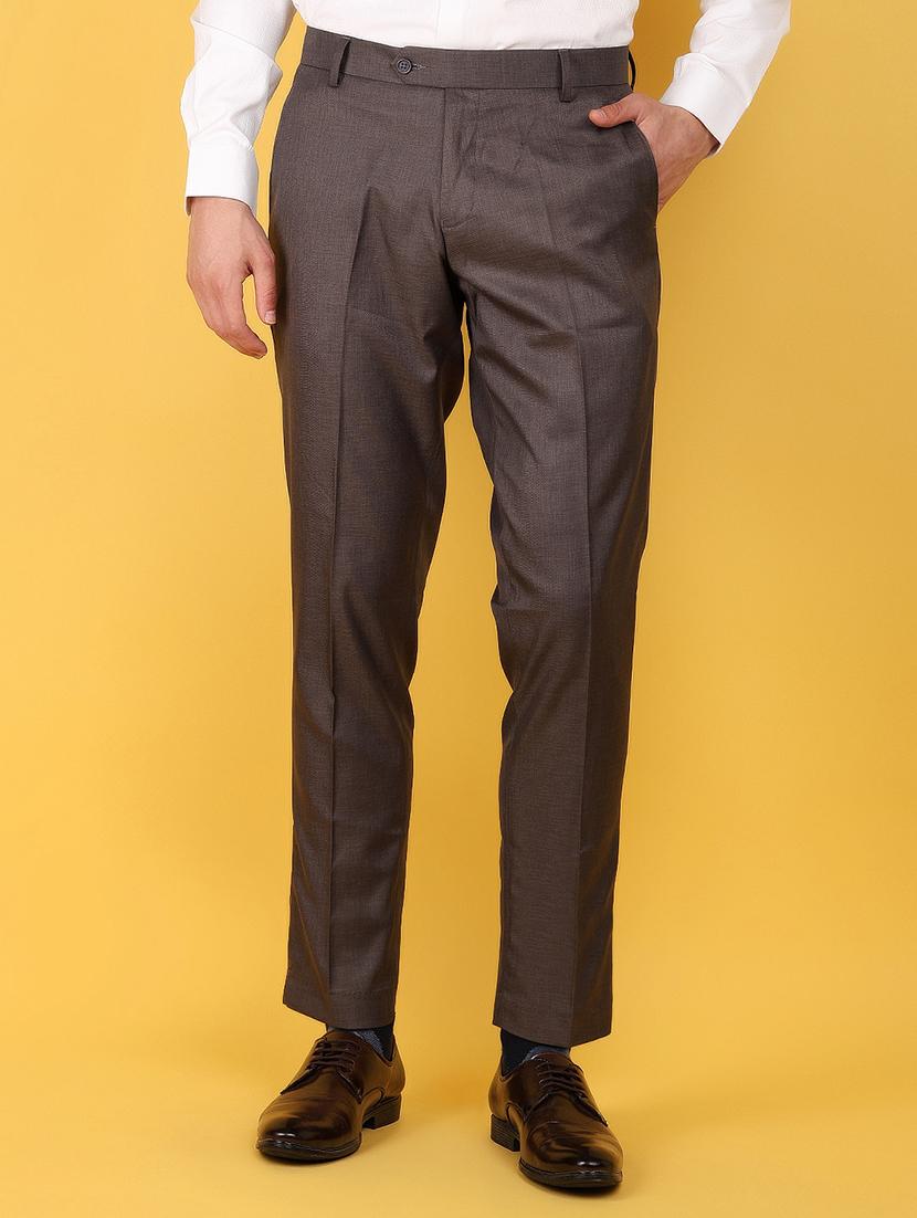 men mid rise cotton flat front formal trouser - 21172058 -  Zoom Image - 0