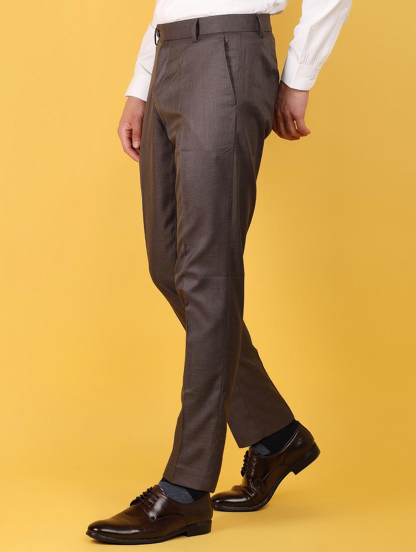 men mid rise cotton flat front formal trouser - 21172058 -  Standard Image - 1