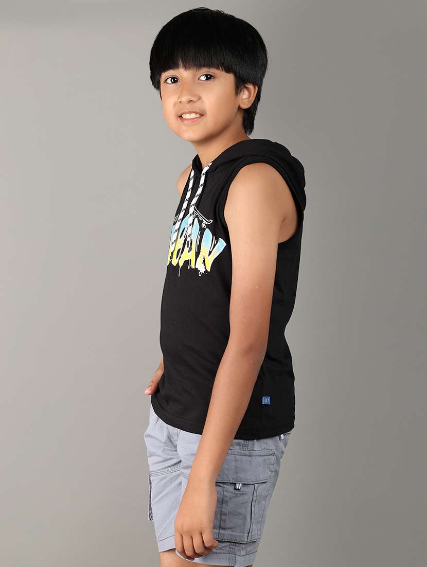 boys black cotton vest - 21172064 -  Standard Image - 1