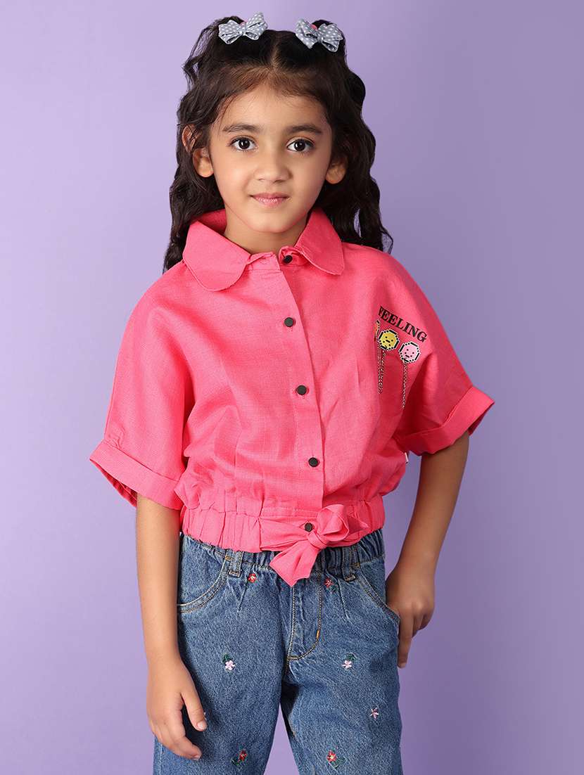 girls pink cotton top