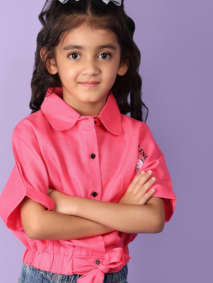 girls pink cotton top - 21172230 -  Standard Image - 1