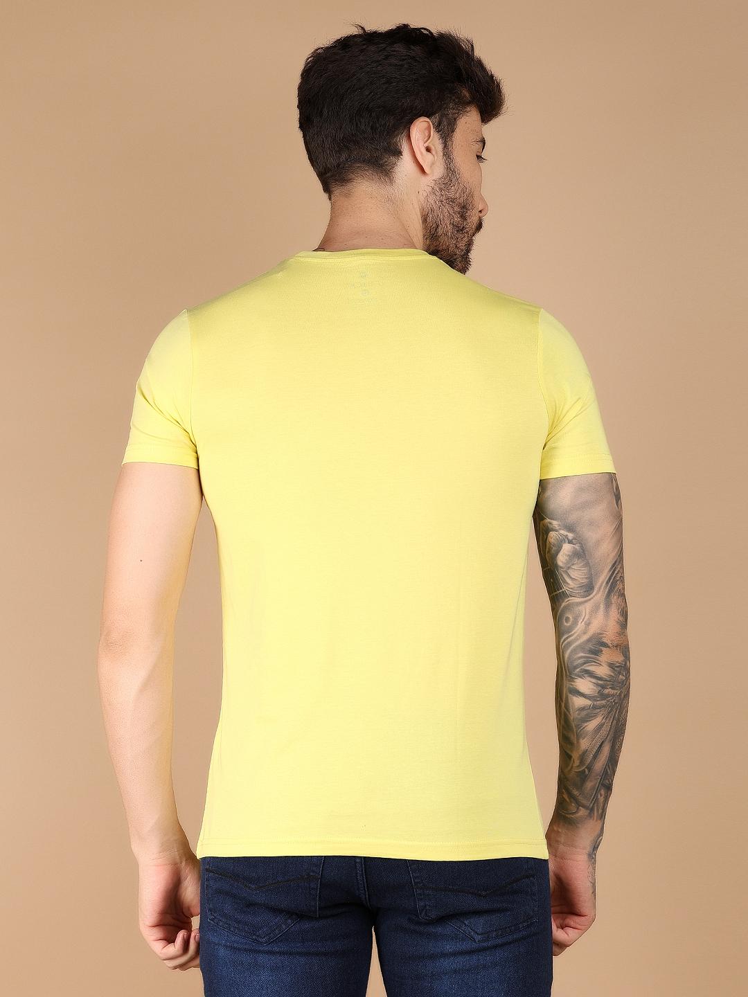 yellow cotton front print tshirt - 21172389 - Standard Image - 1