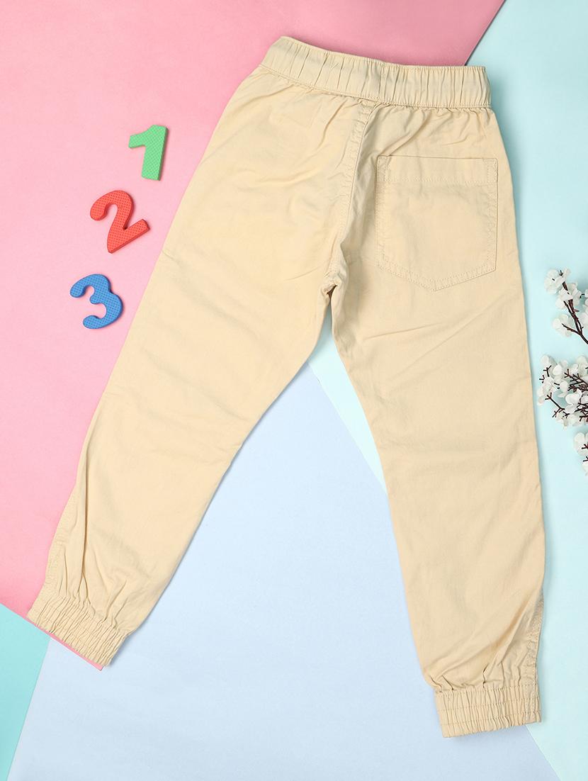 kids beige cotton jogger trouser - 21172392 -  Standard Image - 1