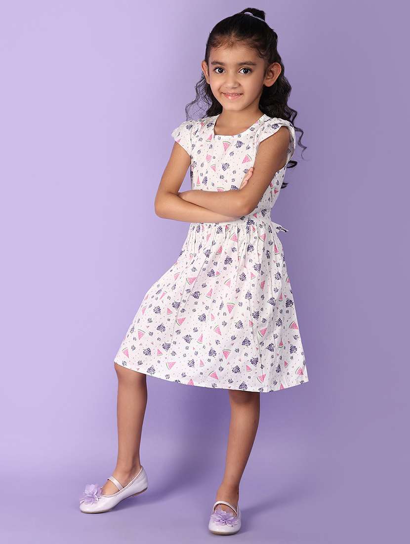 girls printed round neck frock - 21172395 -  Standard Image - 1