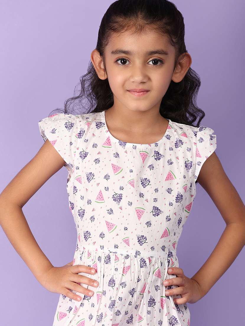 girls printed round neck frock - 21172395 -  Standard Image - 4
