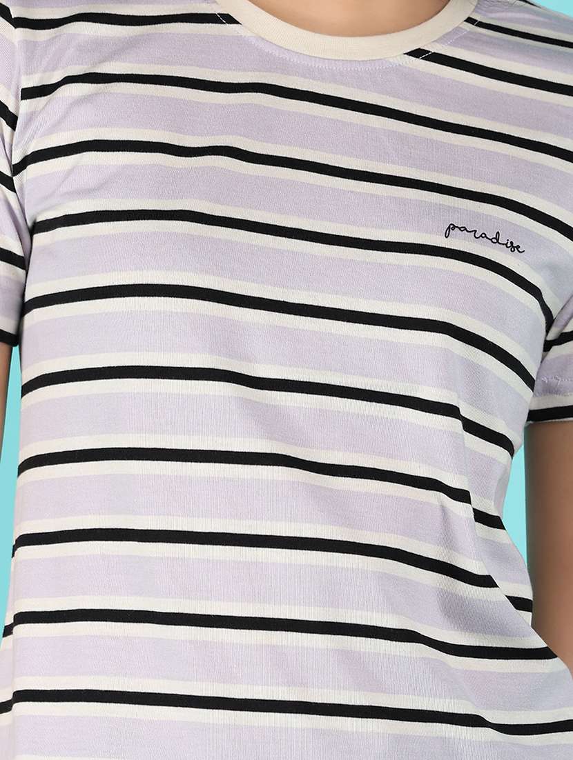 women lavender cotton regular t-shirt - 21172399 -  Standard Image - 6