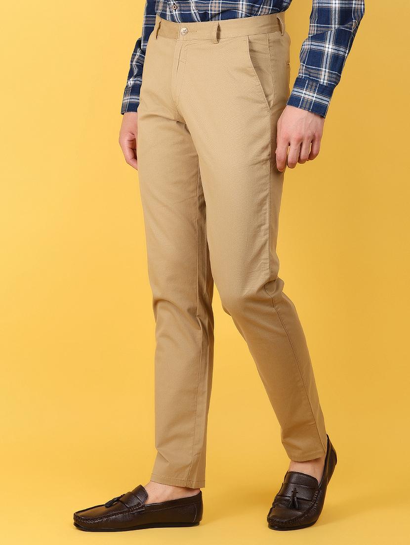khaki cotton blend casual trouser - 21172415 -  Standard Image - 1