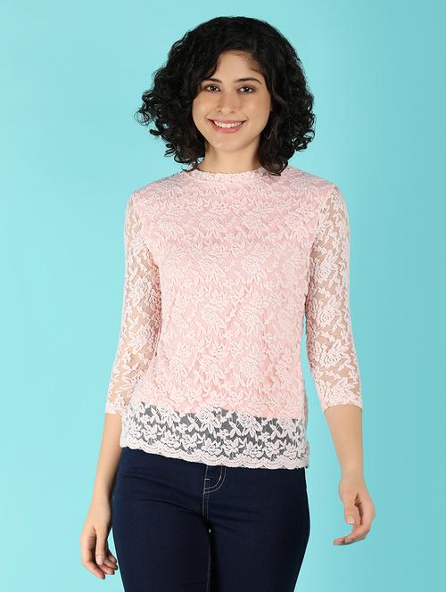 women pink cotton regular top - 21172426 -  Standard Image - 0