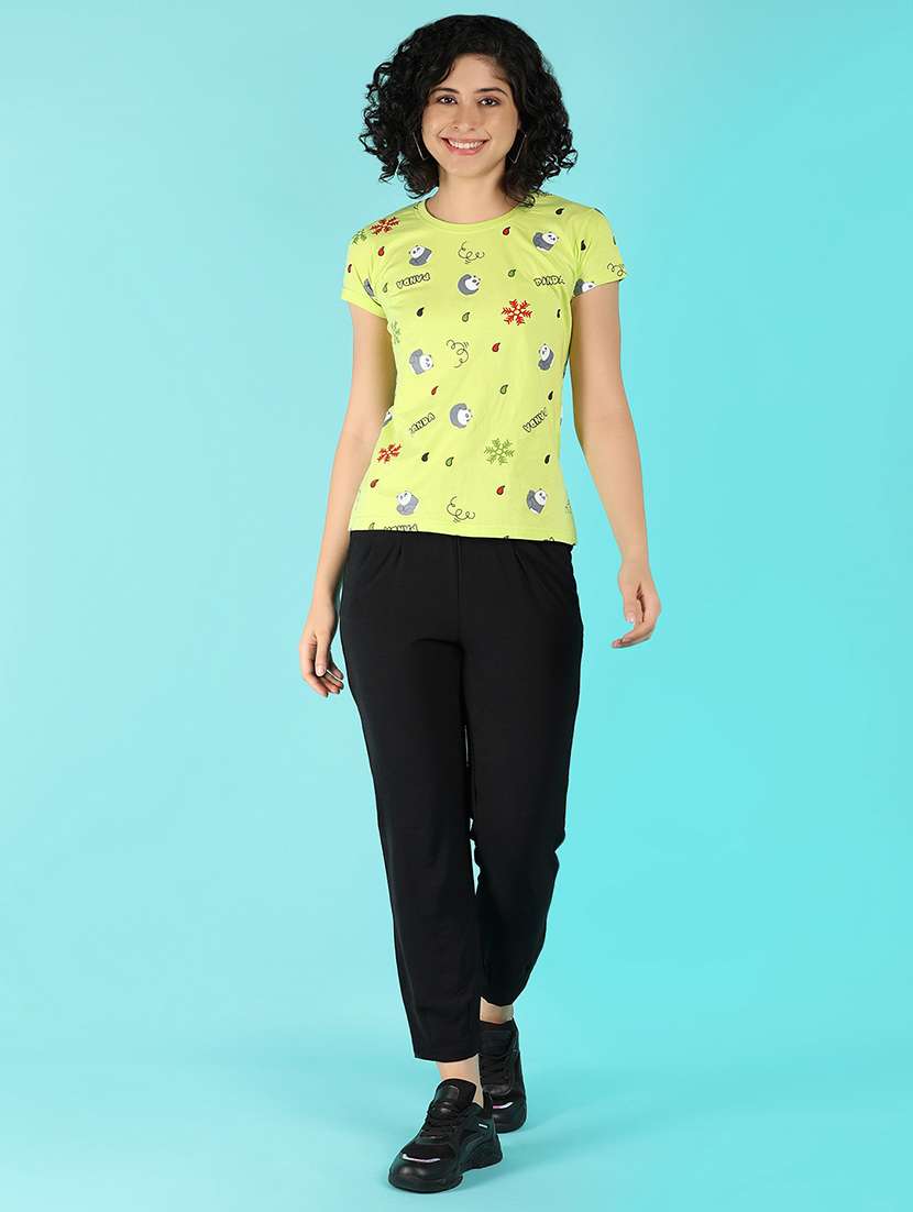 women green cotton regular t-shirt - 21172450 -  Standard Image - 4