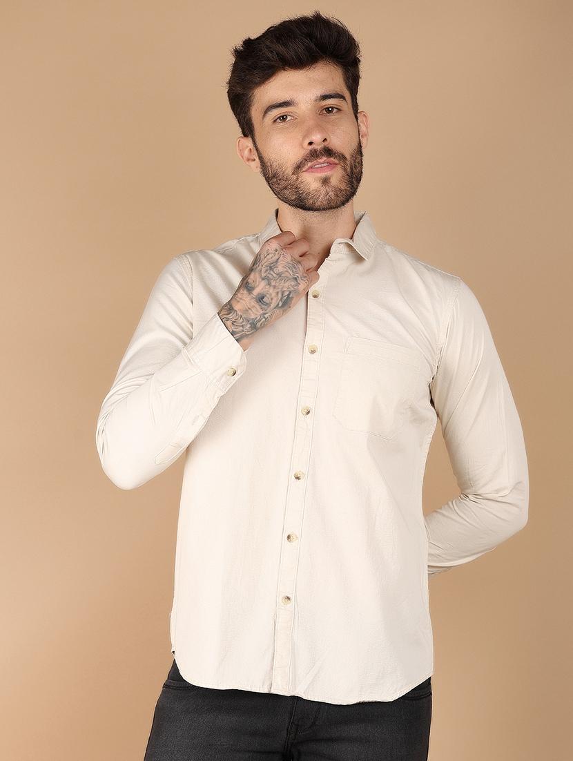 men solid long sleeve casual shirt - 21172455 - Standard Image - 1