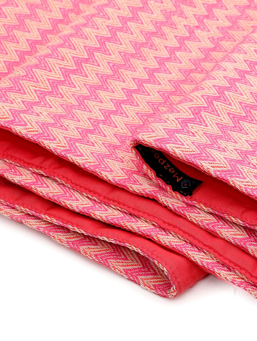 mezposh stave fuchsia & multi chevron self design cotton acrylic table runner (6 seater) - 21172670 -  Standard Image - 4