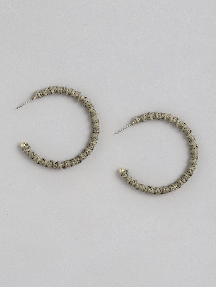green metal hoop earrings - 21173208 -  Zoom Image - 0