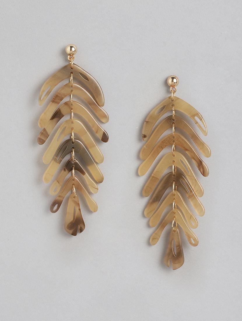 brown metal drop earrings - 21173209 -  Zoom Image - 0