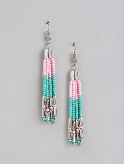 multi colored metal drop earrings - 21173210 - Standard Image - 0
