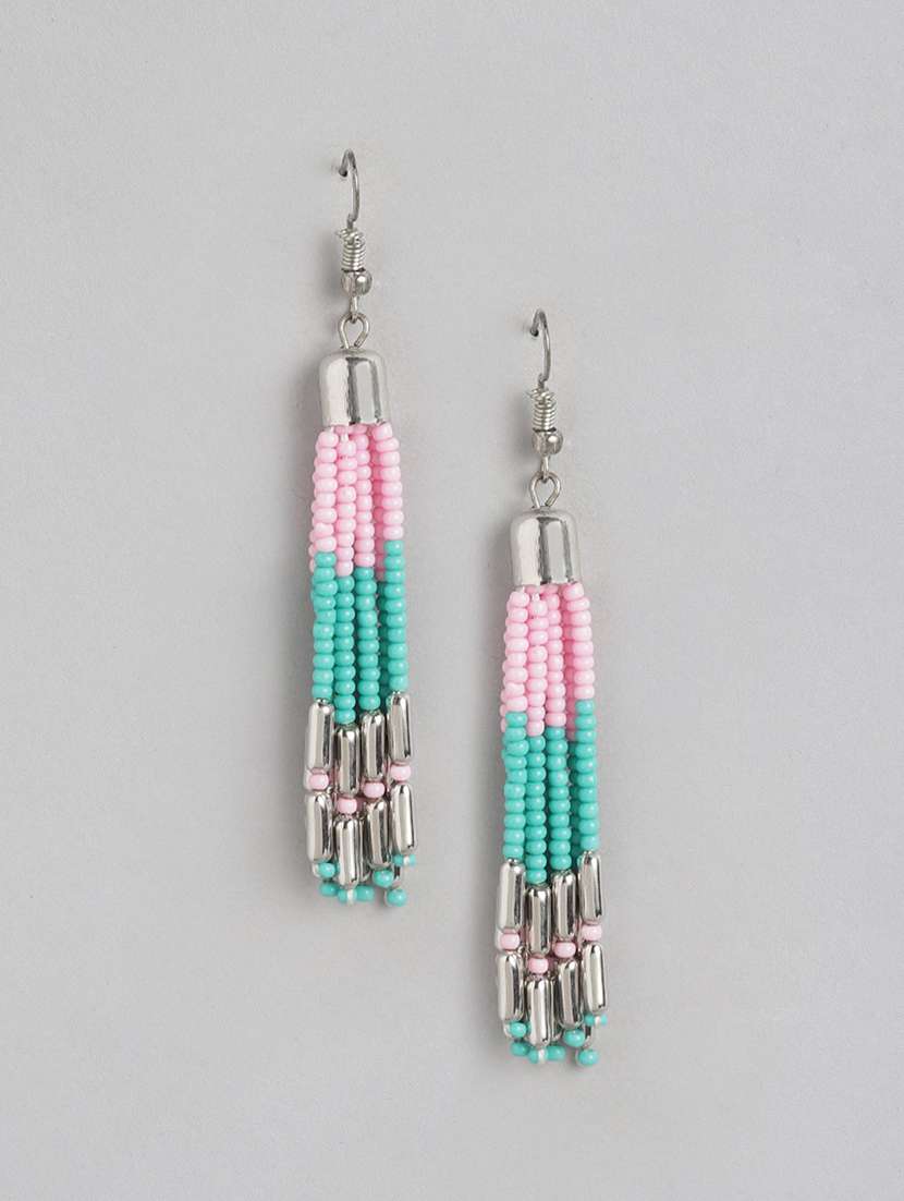 multi colored metal drop earrings - 21173210 - Zoom Image - 0