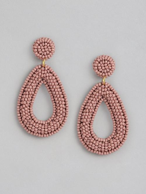 pink metal drop earrings - 21173216 -  Standard Image - 0