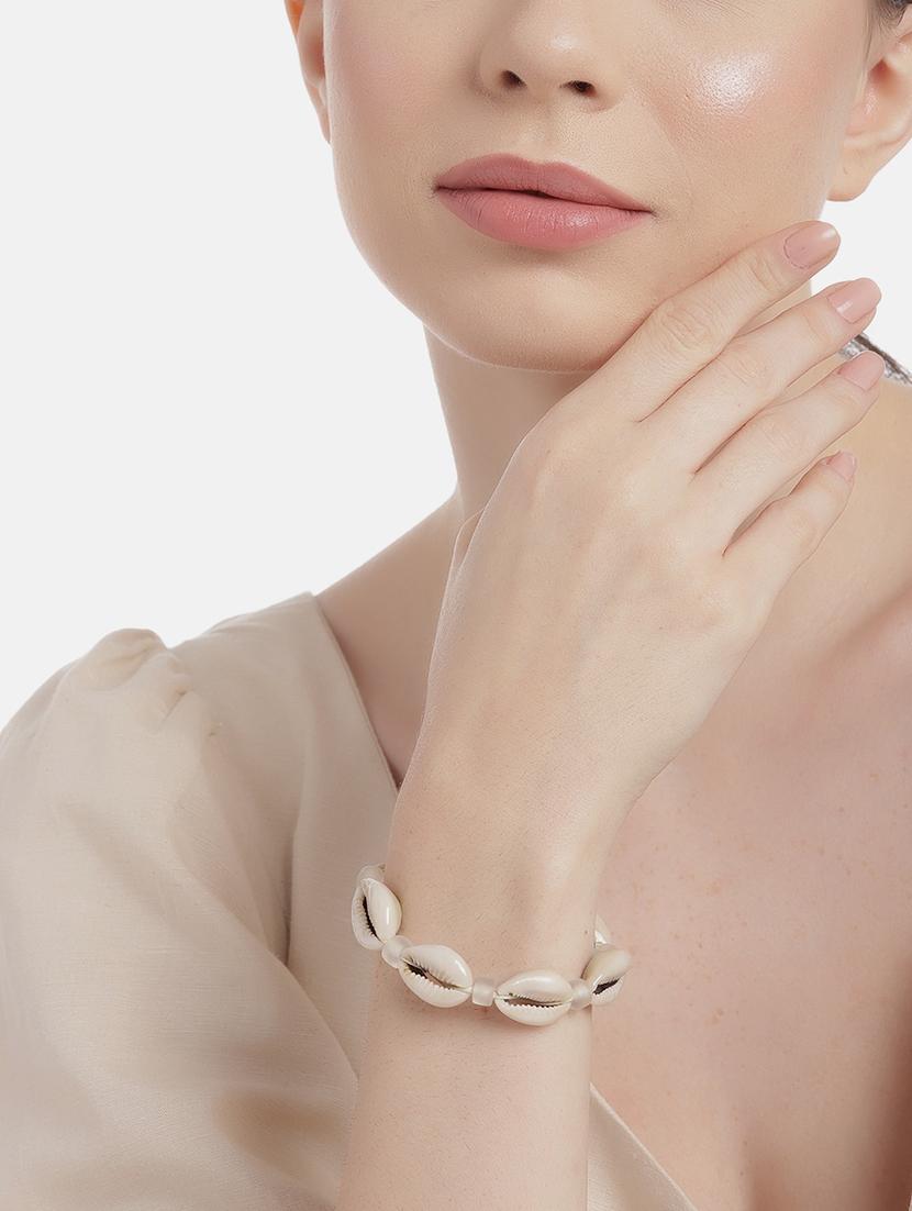beige metal beaded bracelet - 21173222 - Standard Image - 4