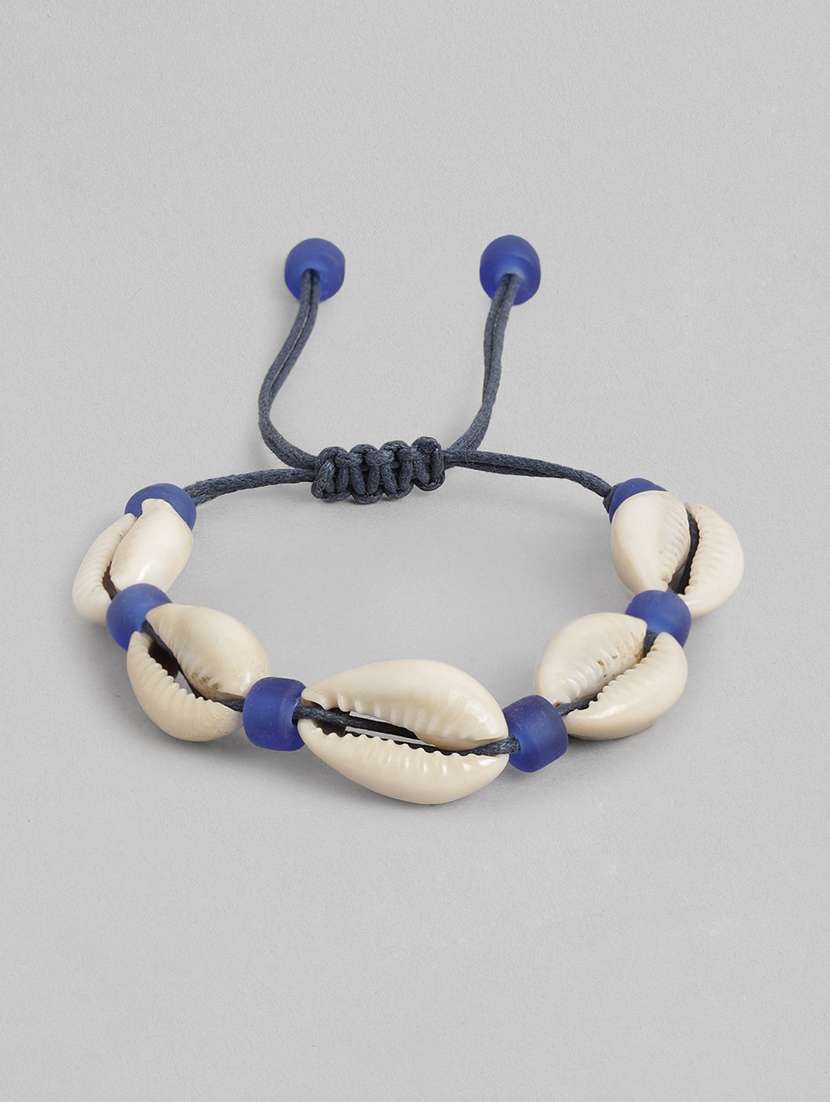 white metal beaded bracelet