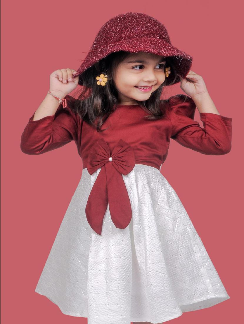 maroon cotton frock - 21173280 - Standard Image - 1