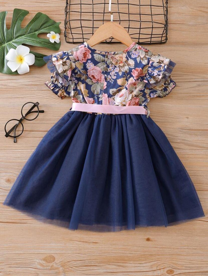 blue lycra frock - 21173283 - Standard Image - 1