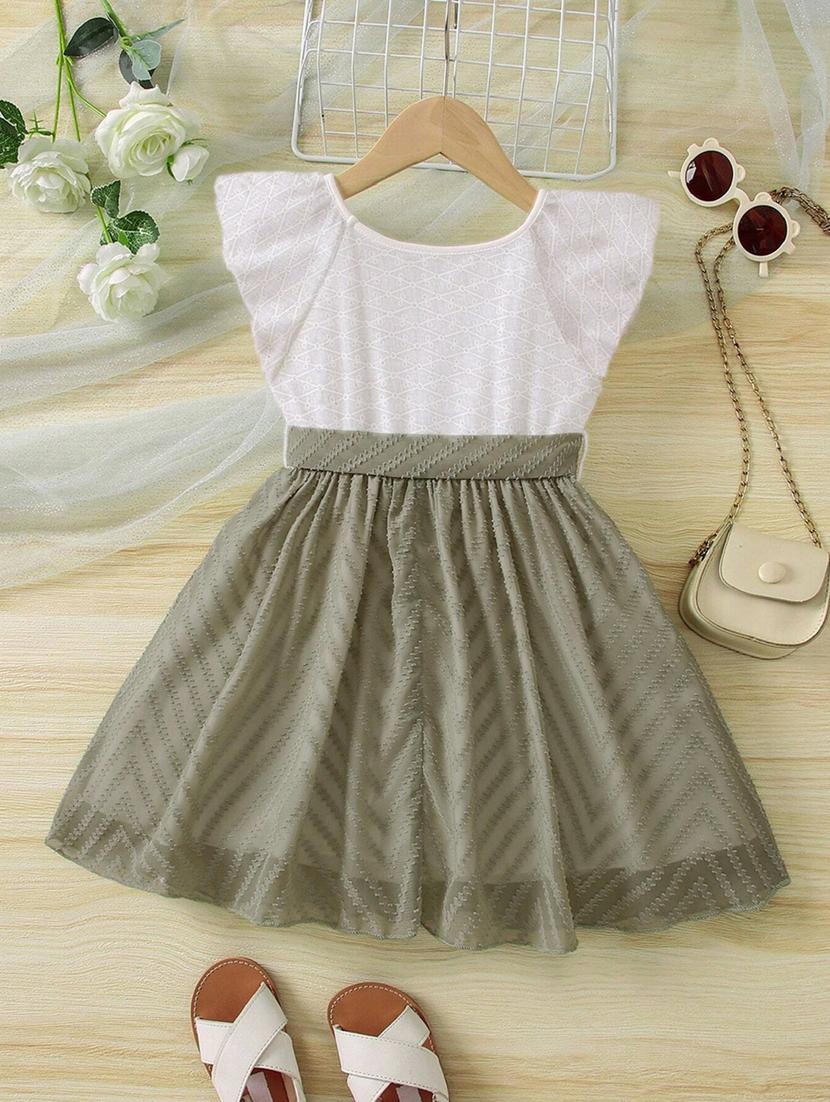 girls self design round neck frock - 21173287 - Standard Image - 1