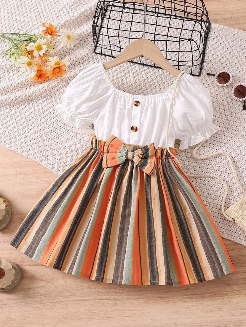 multi colored polyester frock